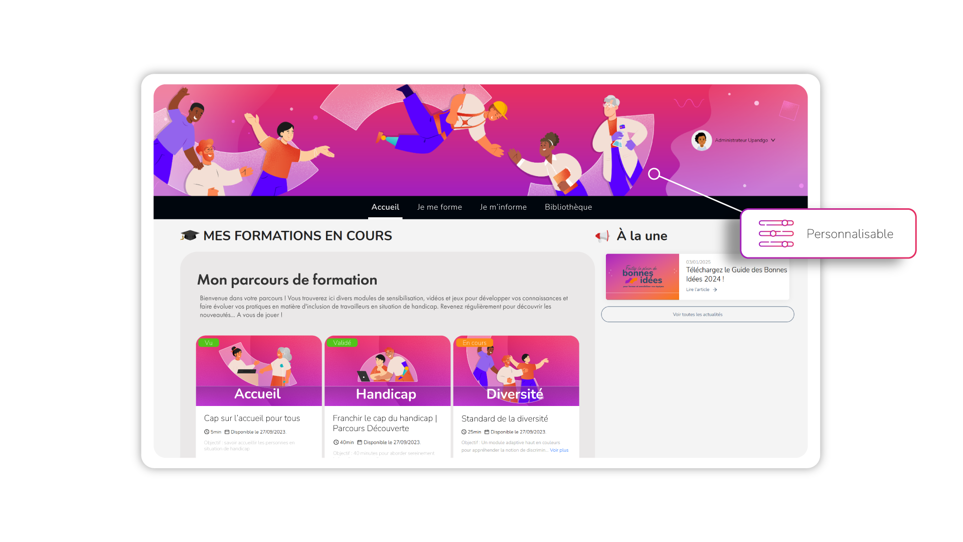 Plateforme e-learning UPANDGO